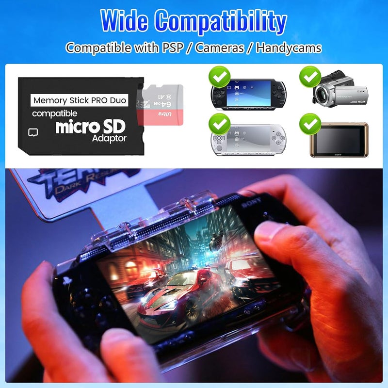 Pefishop 3 Pack Memory Stick Adapter,Micro SD to Memory Stick PRO Duo MagicGate Card, Compatible with PSP, Digital Cameras,Handycam - Image 4
